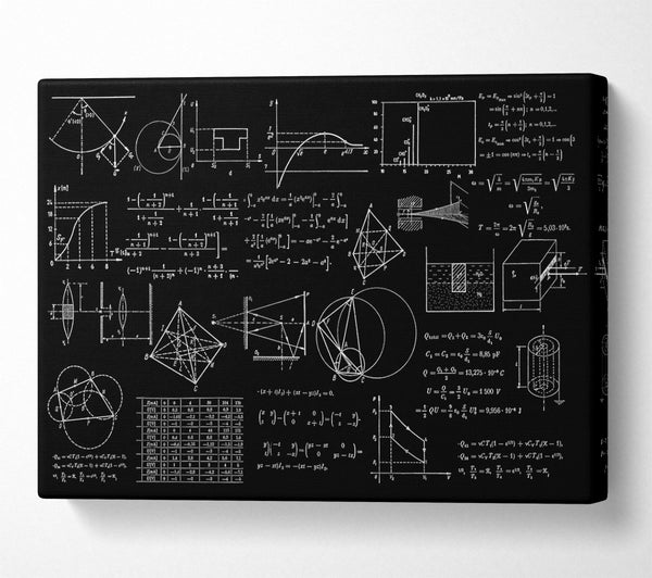  A Canvas Print of White On Black Geometry Canvas Print