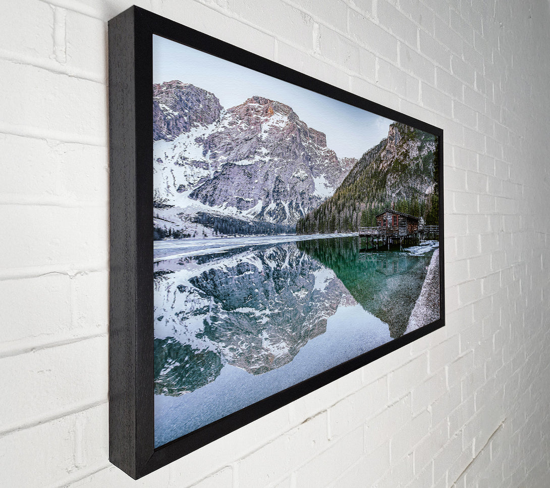  A Canvas Print of Emerald Mountain Reflection Canvas Print
