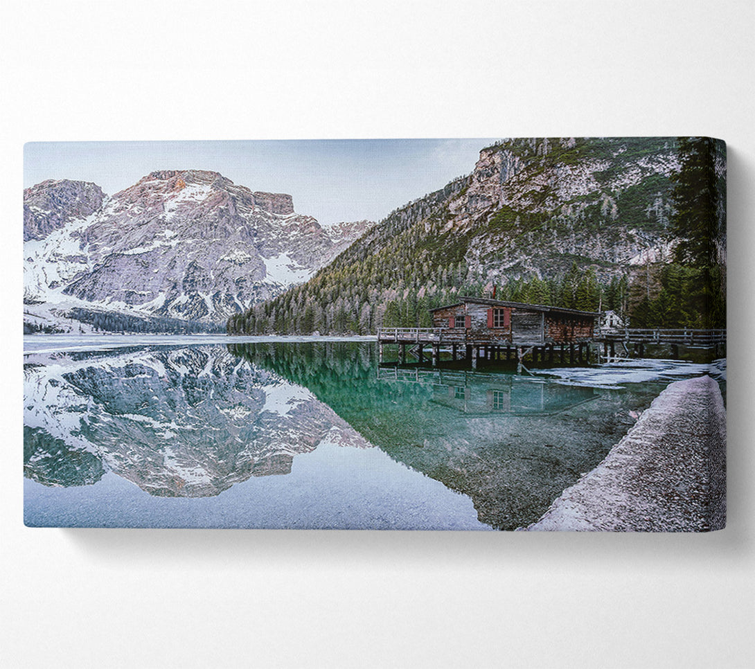  A Canvas Print of Emerald Mountain Reflection Canvas Print