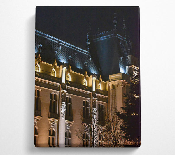  A Canvas Print of Golden Night Facade Canvas Art