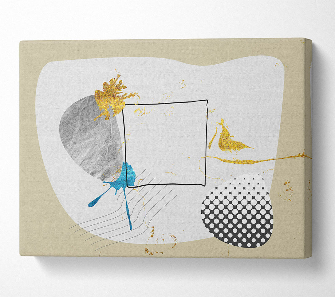  A Canvas Print of Golden Abstract Shapes Canvas Wall Art