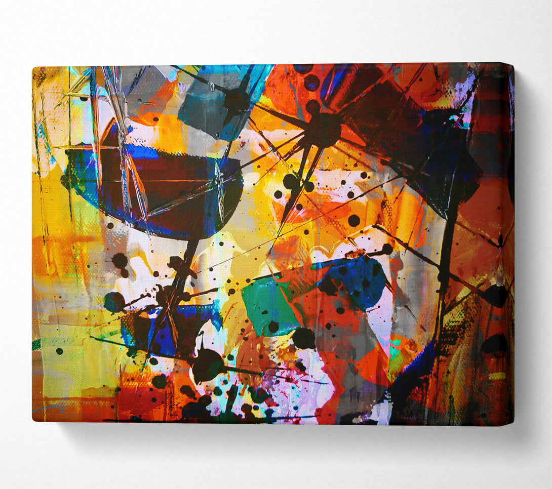  A Canvas Print of Orange Abstract Expressionism Canvas Art