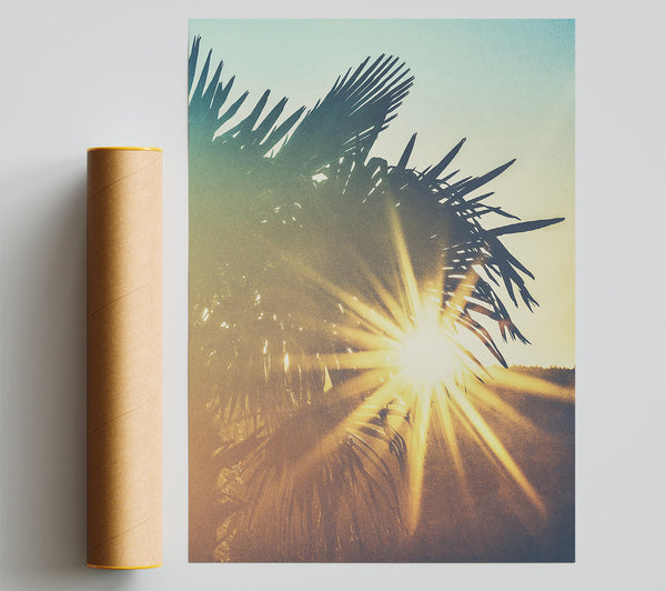 Golden Palm Sunset Giclee Print