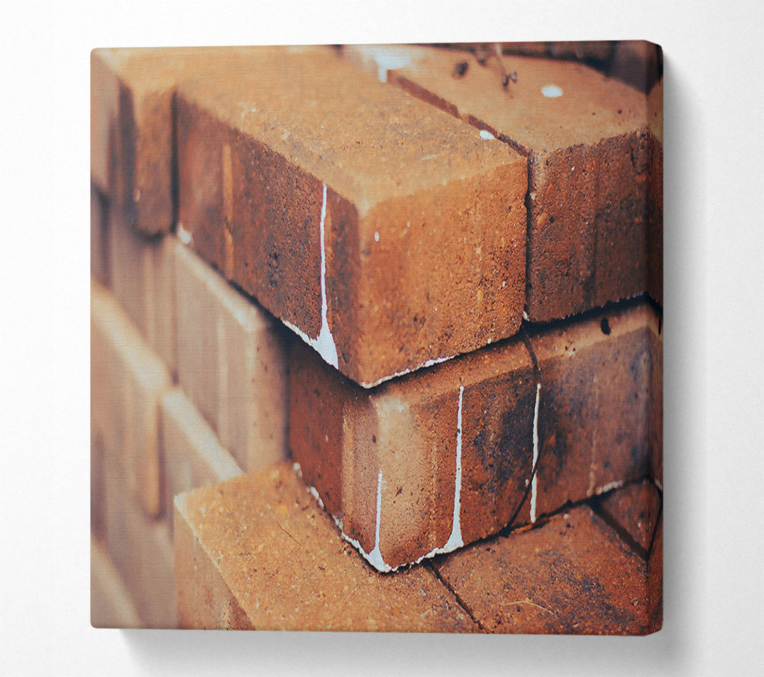  A Canvas Print of Rustic Brown Brick Wall Canvas Art