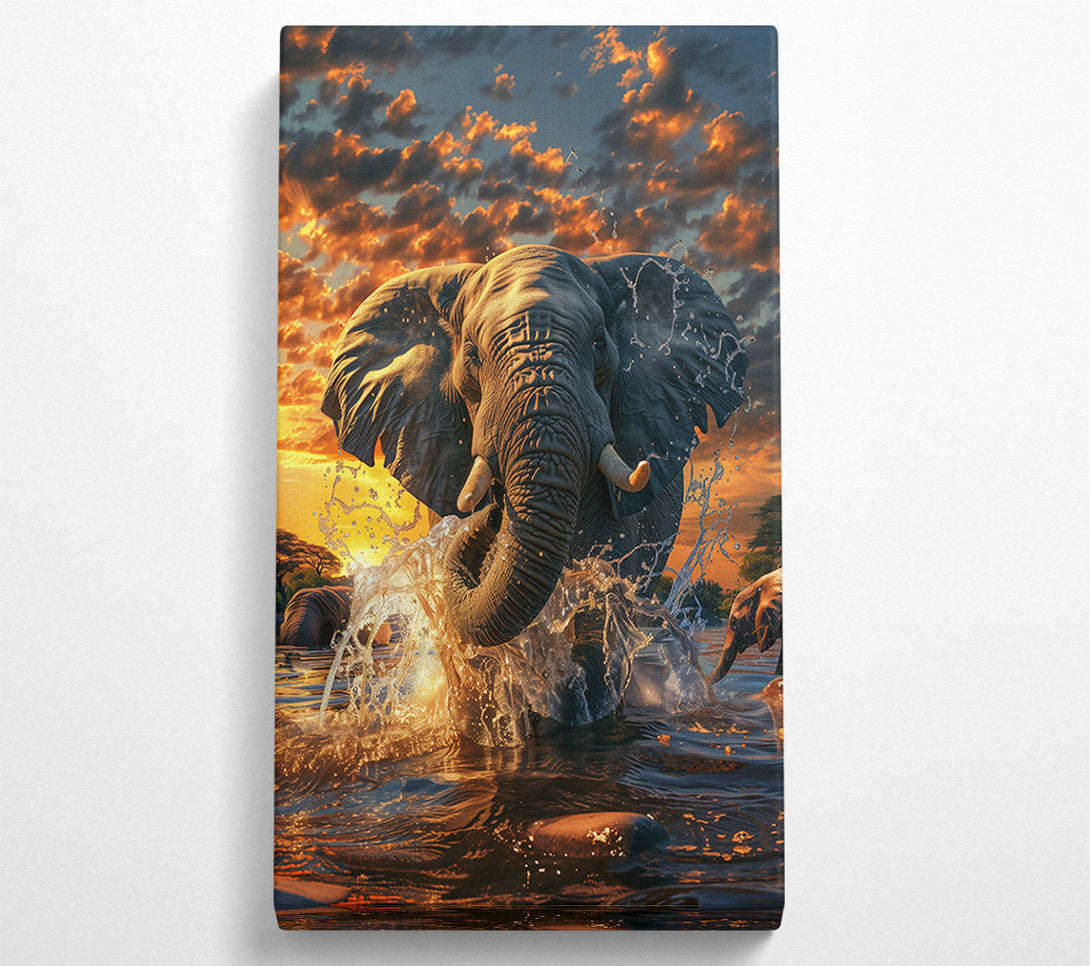  A Canvas Print of Golden Elephant Splash Canvas Art