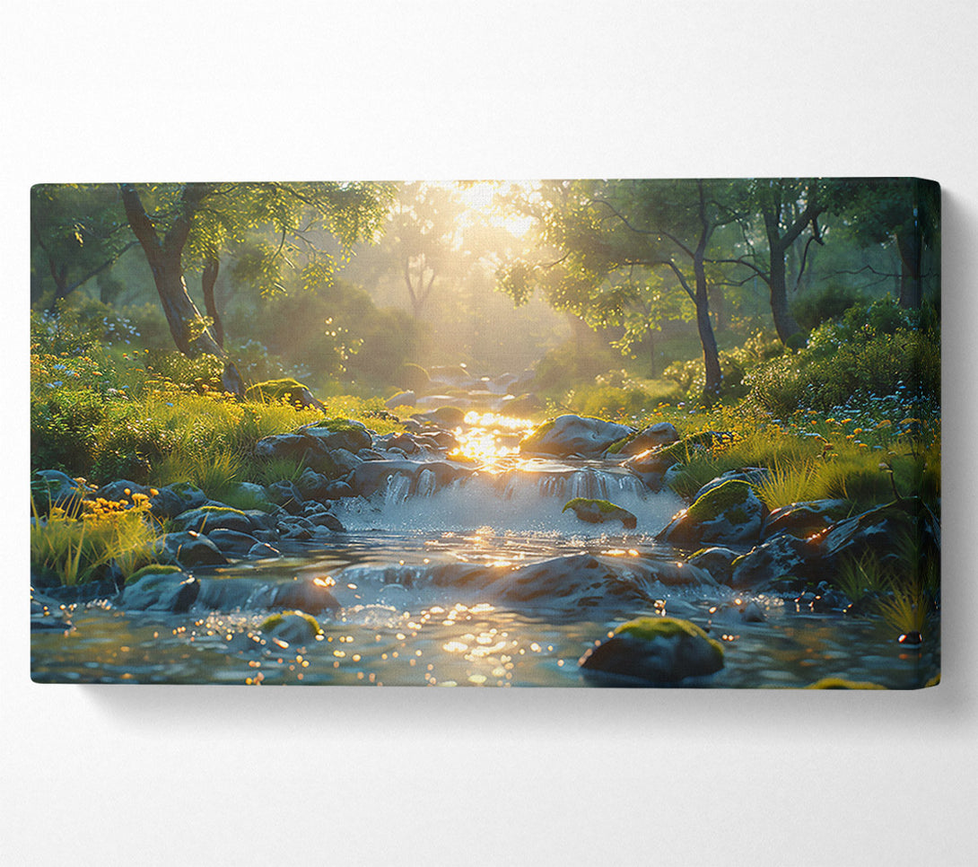  A Canvas Print of Golden Stream'S Embrace Canvas Art