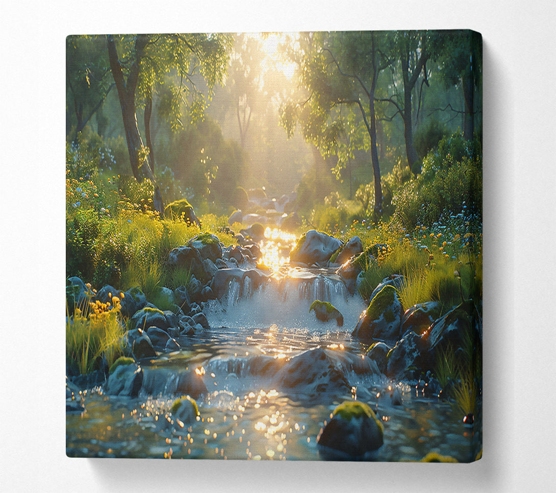  A Canvas Print of Golden Stream'S Embrace Canvas Art