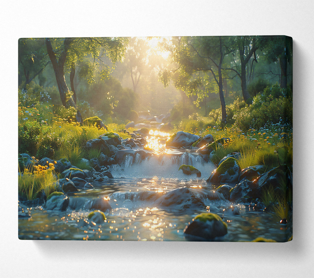  A Canvas Print of Golden Stream'S Embrace Canvas Art