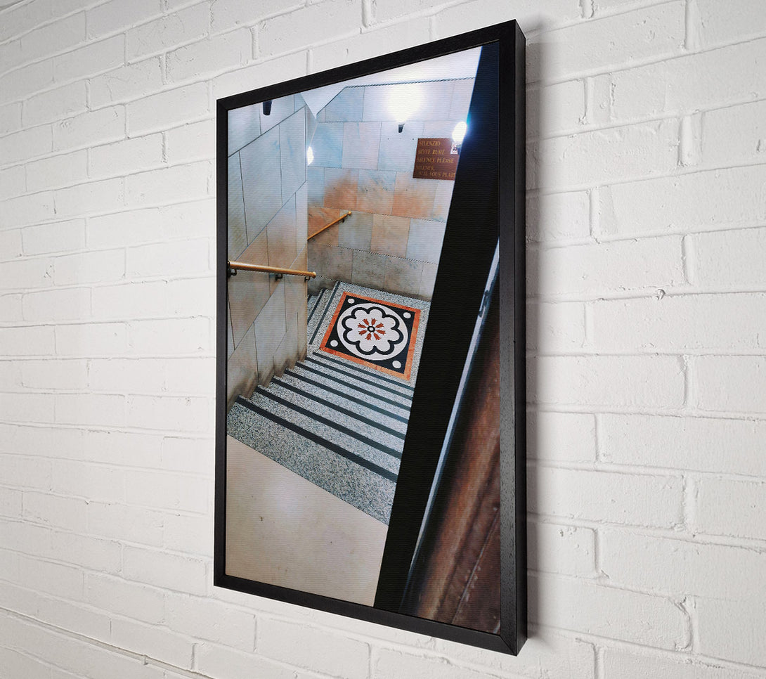  A Canvas Print of Grey Stone Steps Down Canvas Wall Art