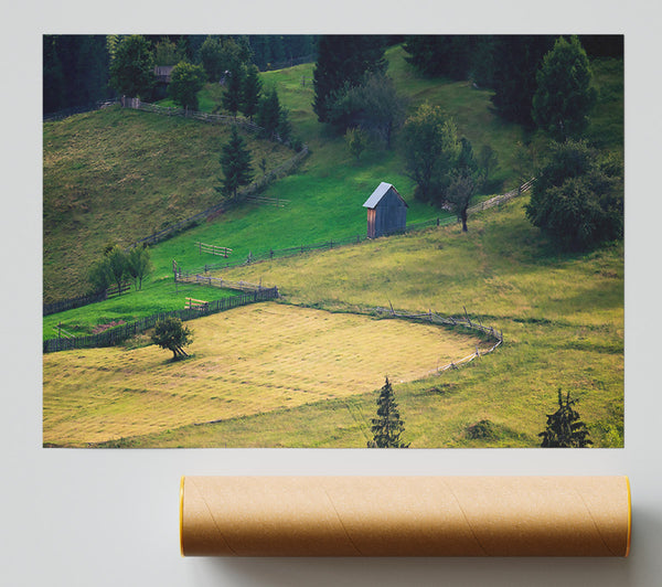 Golden Green Hills Poster