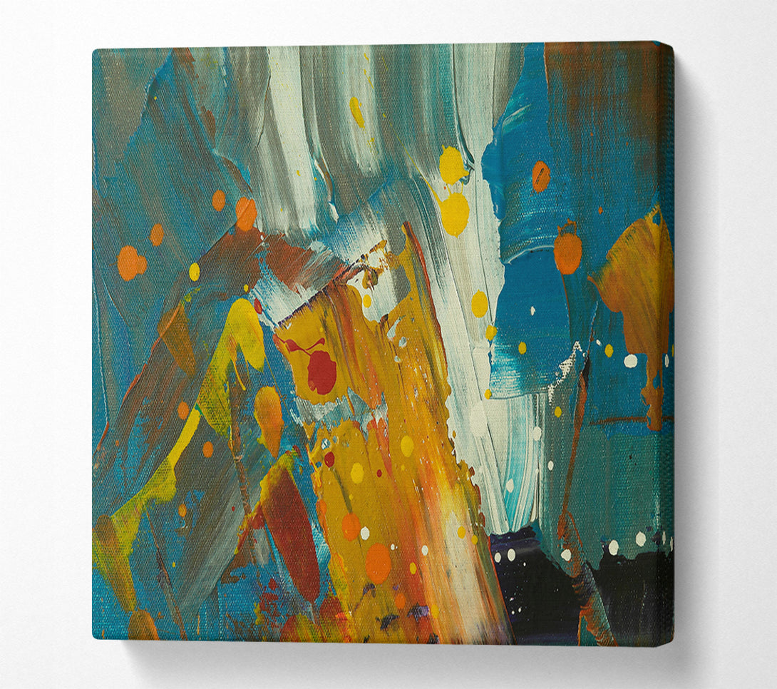  A Canvas Print of Teal Splashes Of Joy Canvas Wall Art