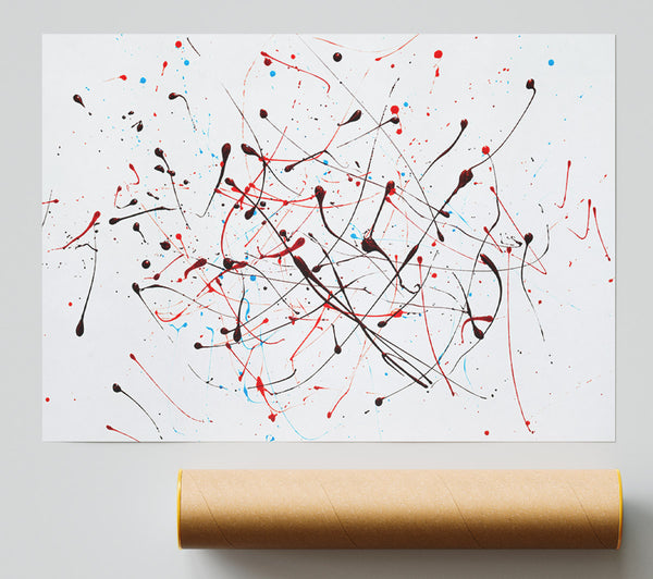 Black And Red Splatter Poster