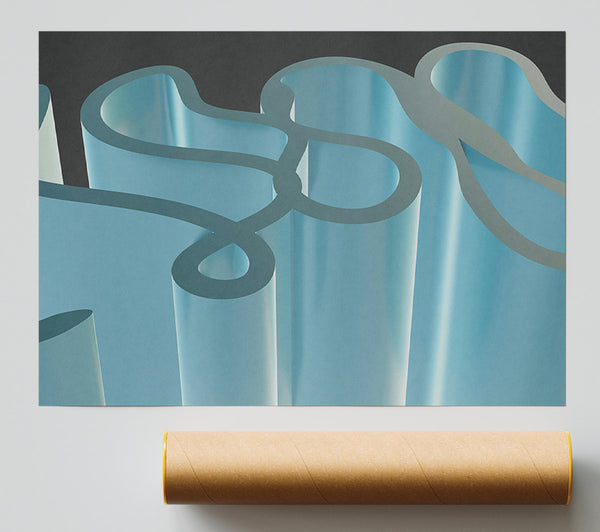 Teal Abstract Flow Giclee Print