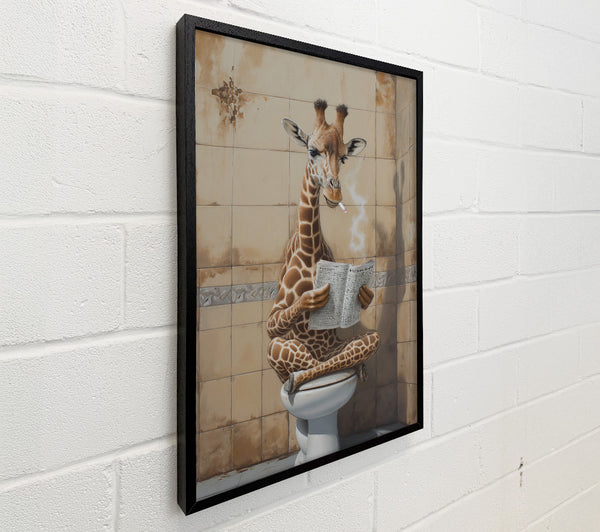 Giraffe Reading Newspaper