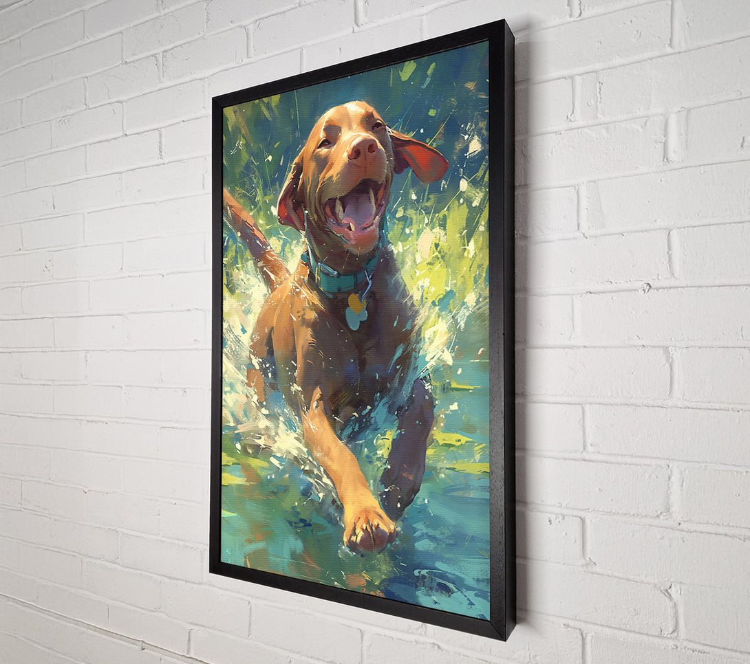  A Canvas Print of Splashing Brown Joy Canvas Print