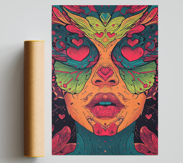 Crimson Butterfly Dreams Print