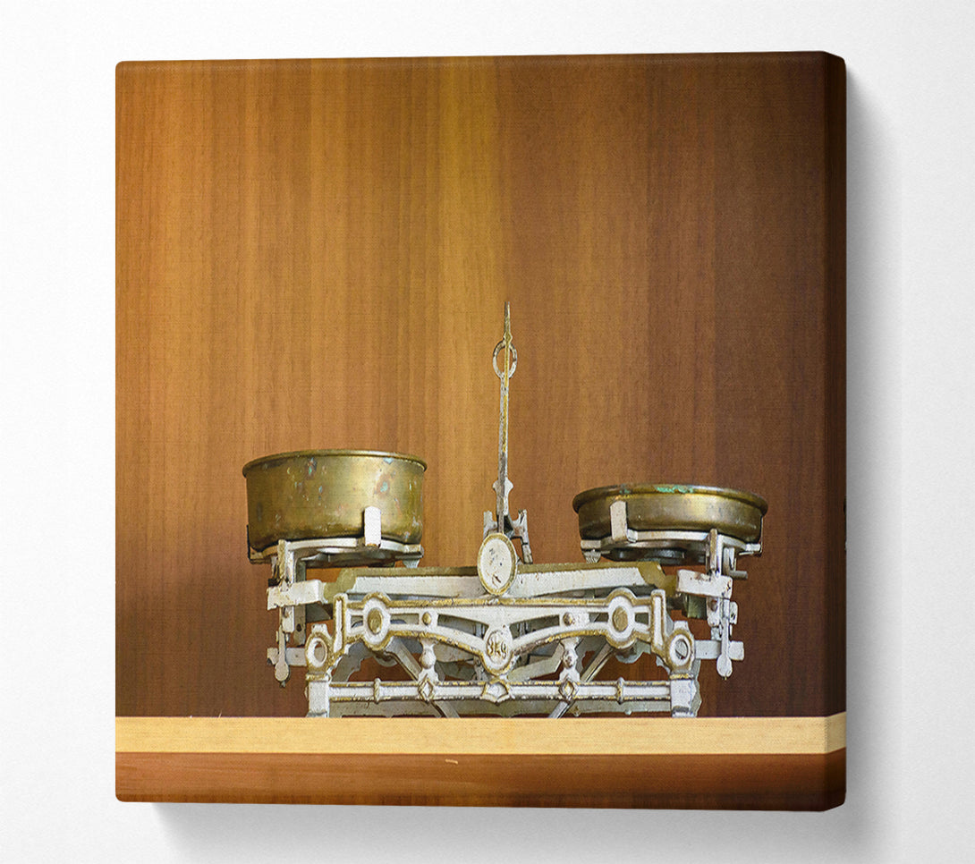  A Canvas Print of Brass Antique Scale Canvas Wall Art