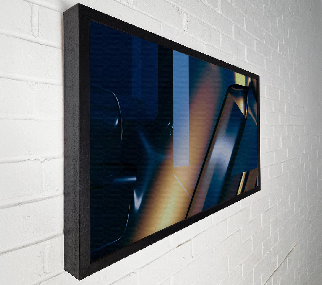  A Canvas Print of Indigo Geometric Reflections. Canvas Wall Art