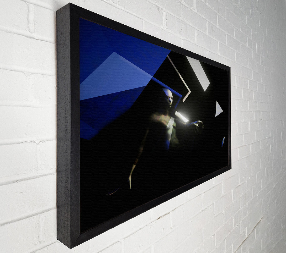  A Canvas Print of Blue Figure In Shadows Canvas Wall Art