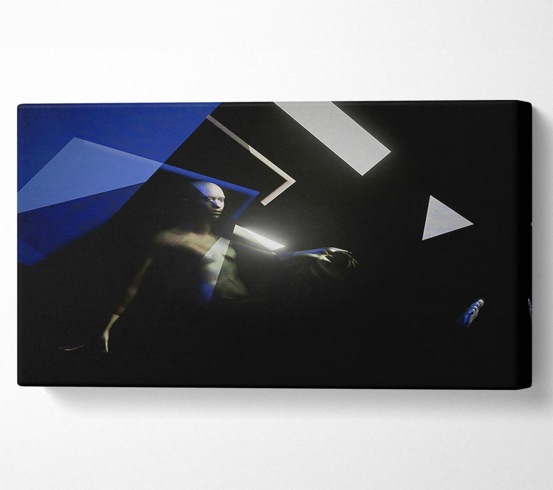  A Canvas Print of Blue Figure In Shadows Canvas Wall Art