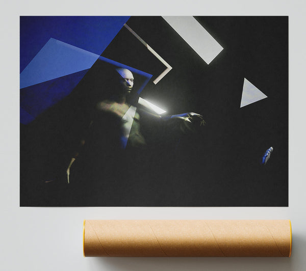Blue Figure In Shadows Giclee Print