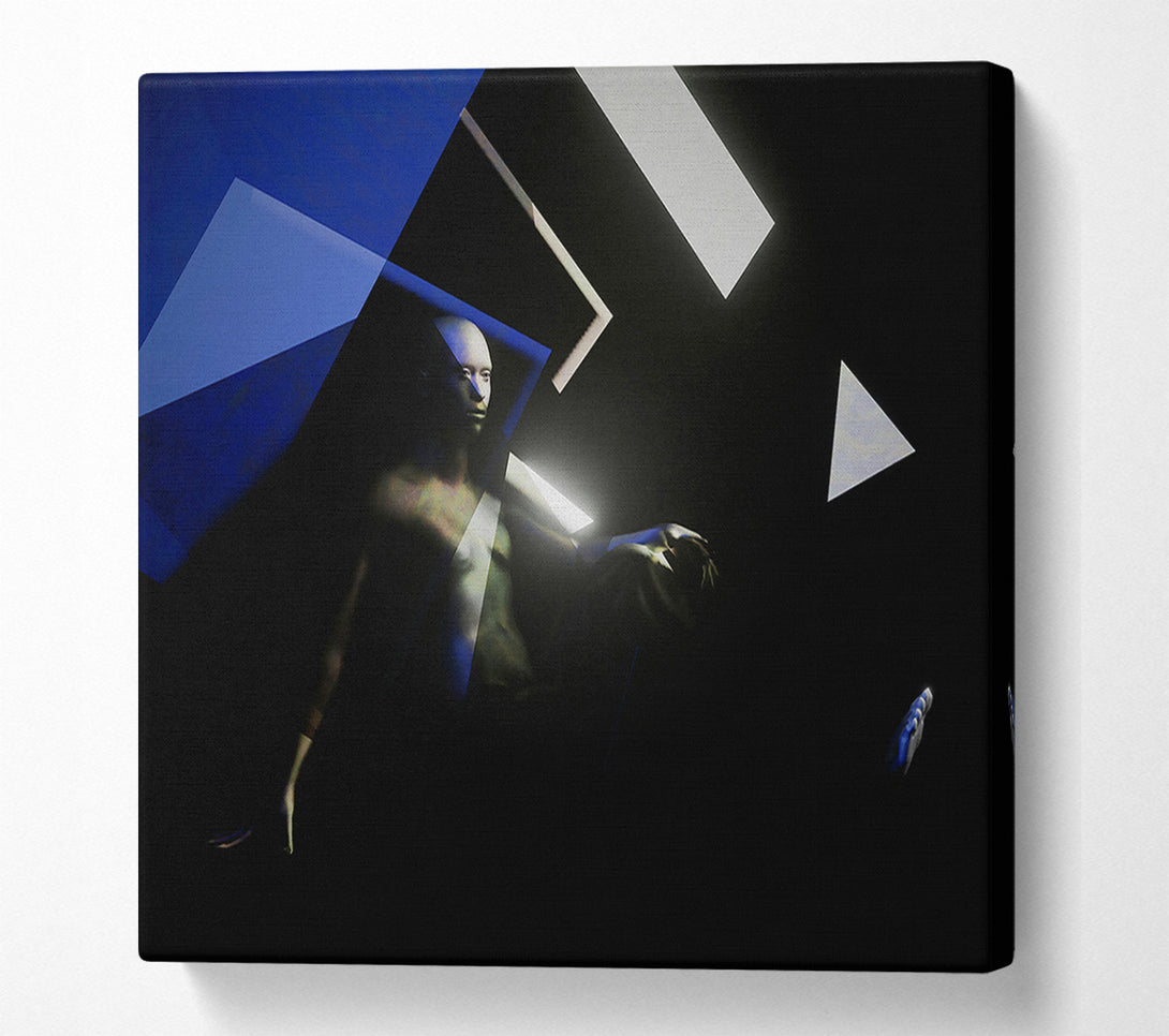  A Canvas Print of Blue Figure In Shadows Canvas Wall Art