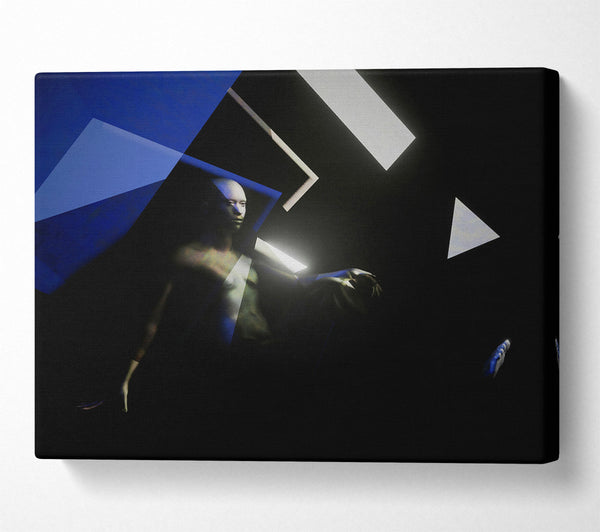  A Canvas Print of Blue Figure In Shadows Canvas Wall Art