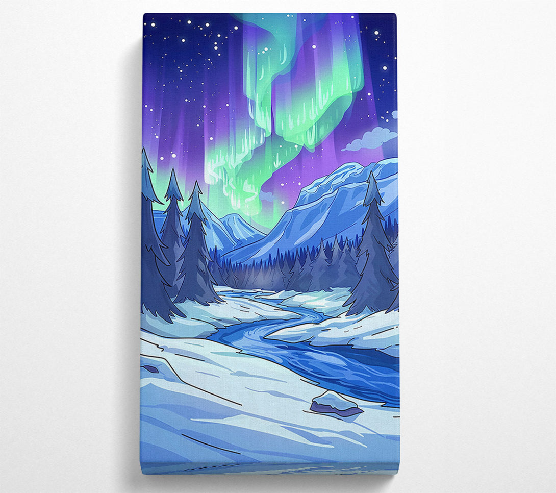  A Canvas Print of Blue Aurora Borealis Canvas Print