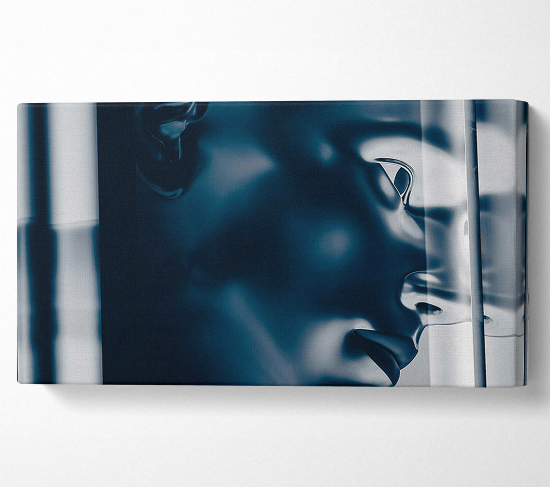  A Canvas Print of Indigo Glass Reflection Canvas Print