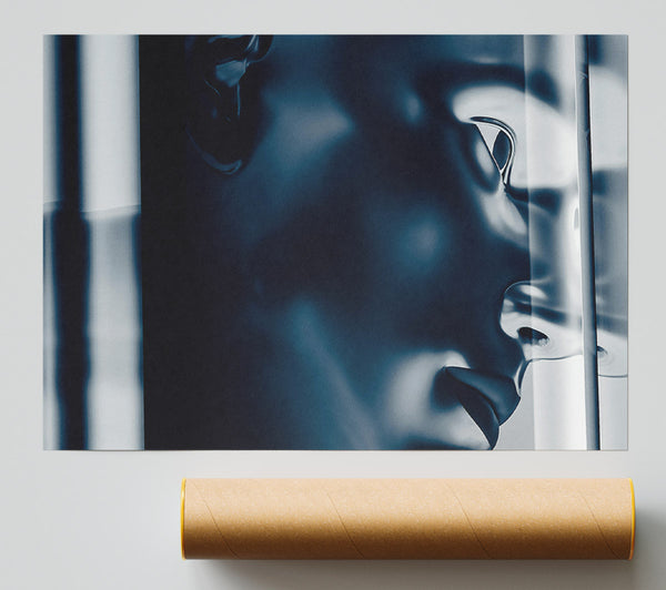 Indigo Glass Reflection Poster