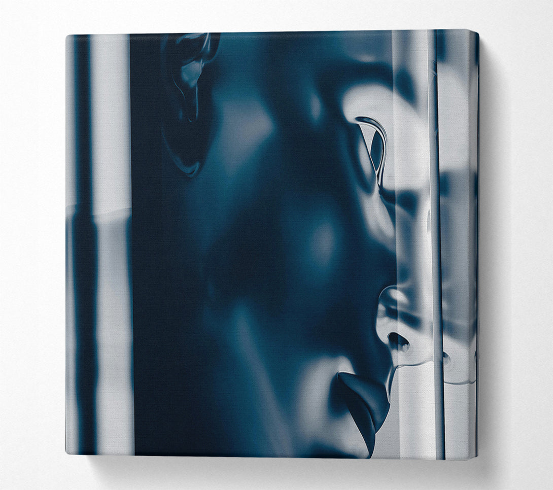  A Canvas Print of Indigo Glass Reflection Canvas Print