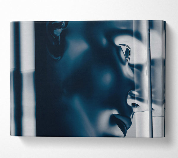  A Canvas Print of Indigo Glass Reflection Canvas Print