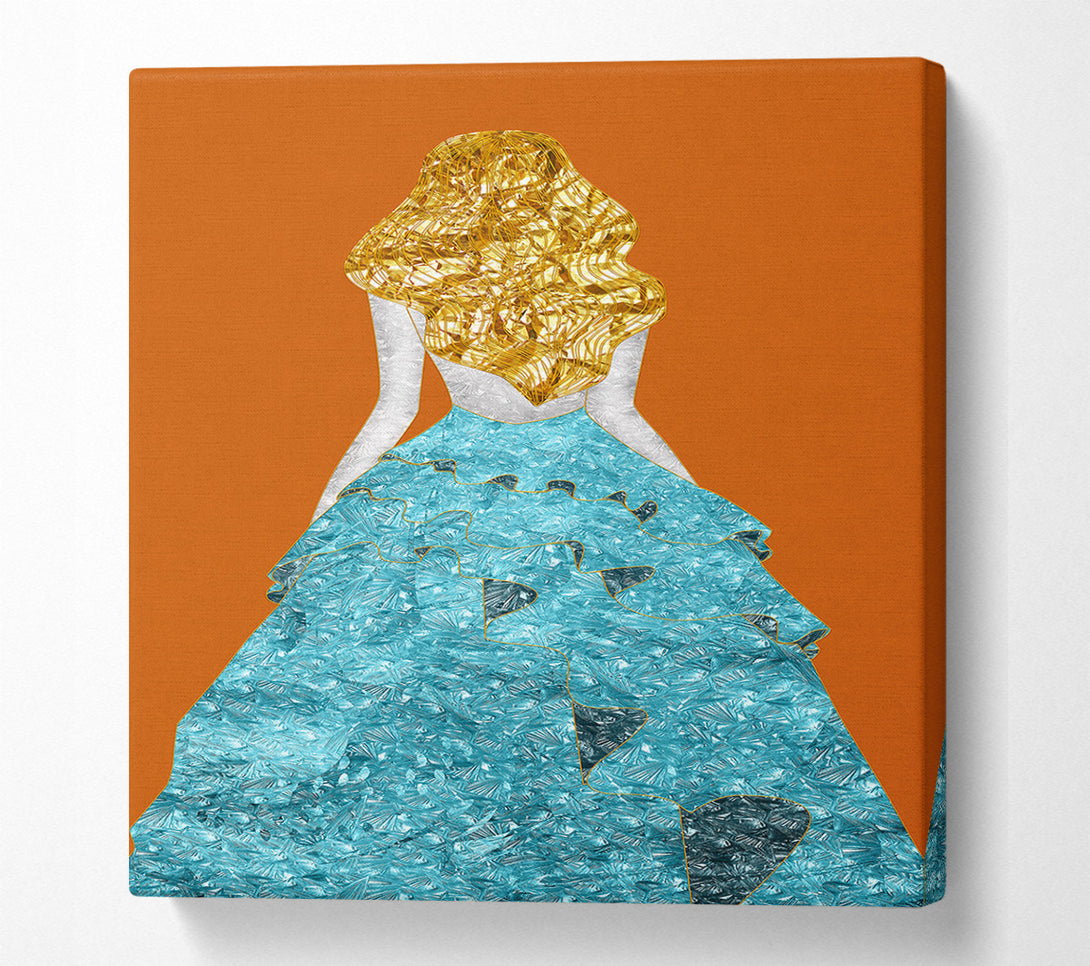  A Canvas Print of Girl In Blue Dress Canvas Print