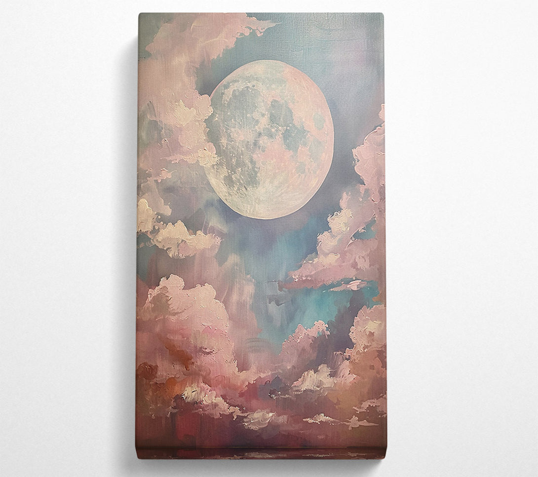  A Canvas Print of Pale Moon And Clouds Canvas Print
