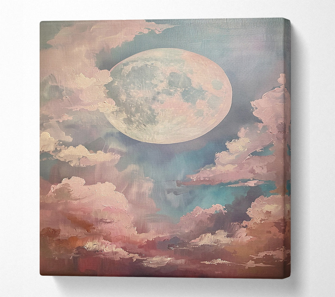  A Canvas Print of Pale Moon And Clouds Canvas Print