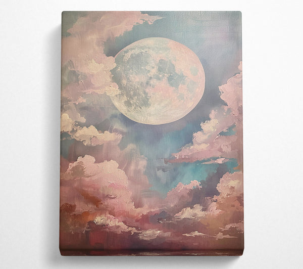  A Canvas Print of Pale Moon And Clouds Canvas Print