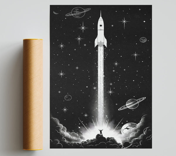 White Starry Ascent Giclee Print
