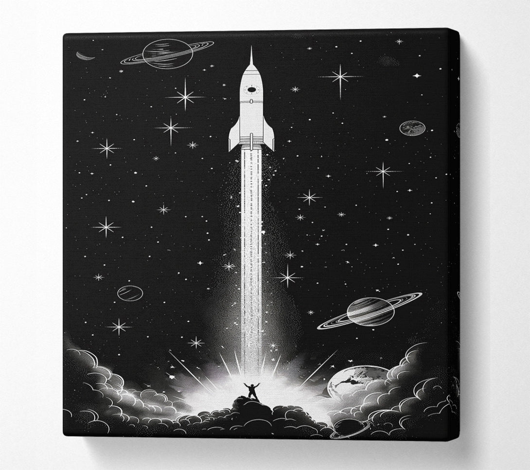  A Canvas Print of White Starry Ascent Canvas Art