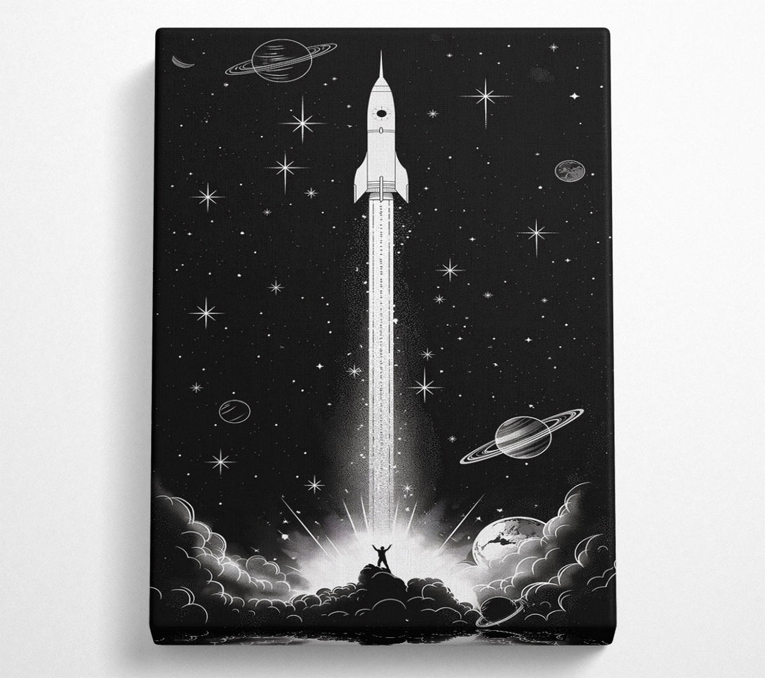  A Canvas Print of White Starry Ascent Canvas Art