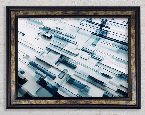 Glass And Grids Framed Print
