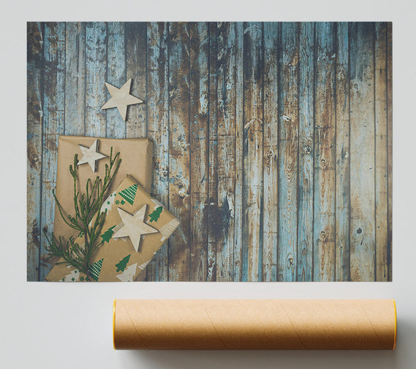 Blue Wooden Wishes Poster