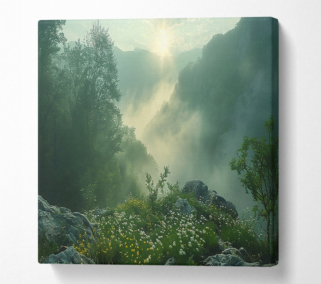  A Canvas Print of Emerald Mountain Haze Canvas Print