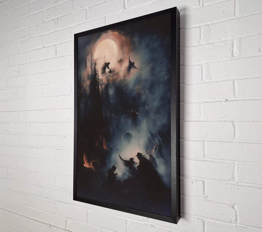  A Canvas Print of Crimson Moon'S Embrace Canvas Print