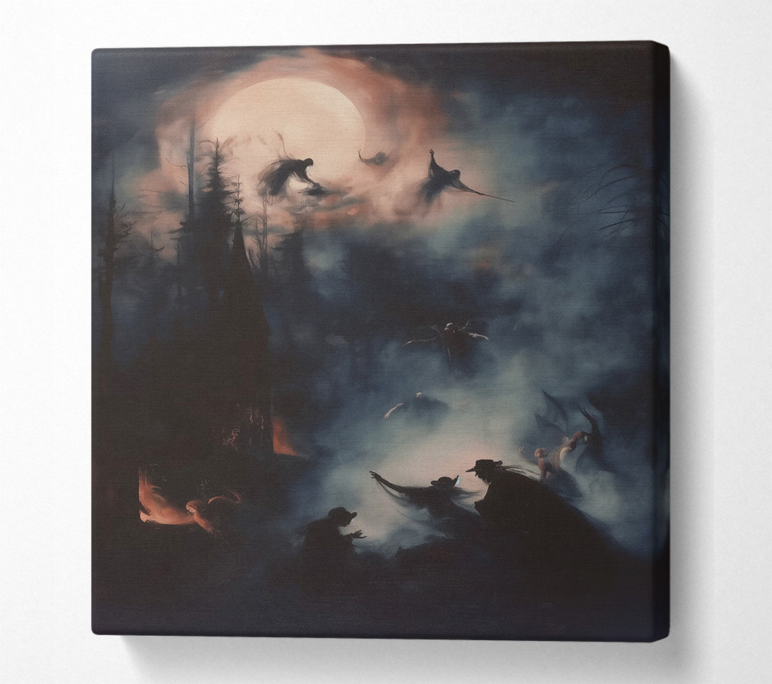  A Canvas Print of Crimson Moon'S Embrace Canvas Print