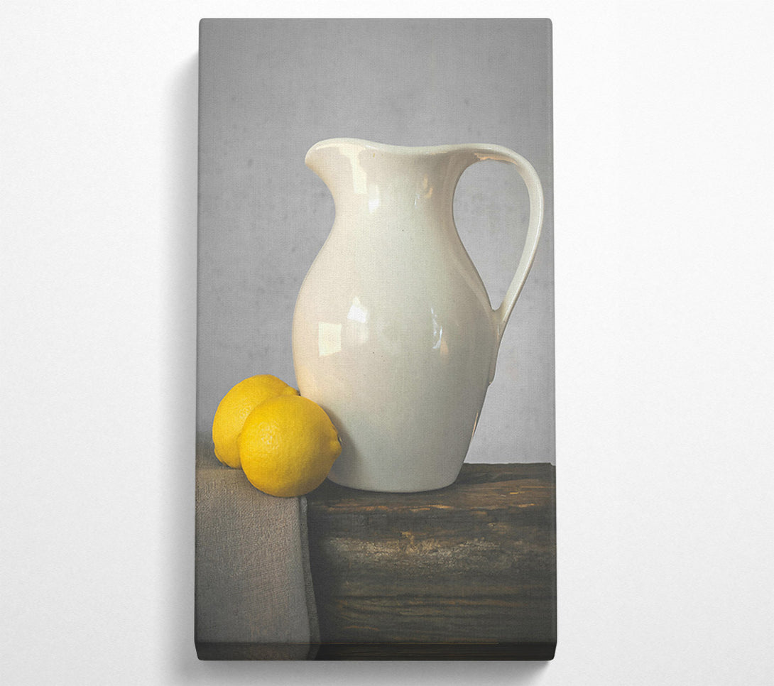  A Canvas Print of White Pitcher And Lemons Canvas Print
