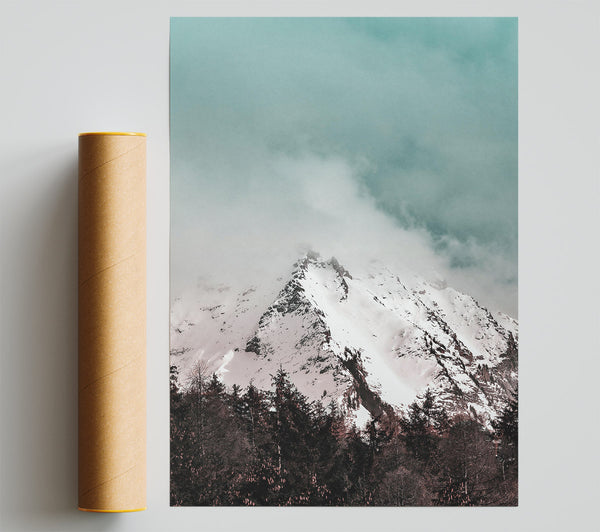 Pale Blue Mountain Peak Print