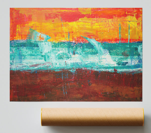 Azure Sunset Hues Print
