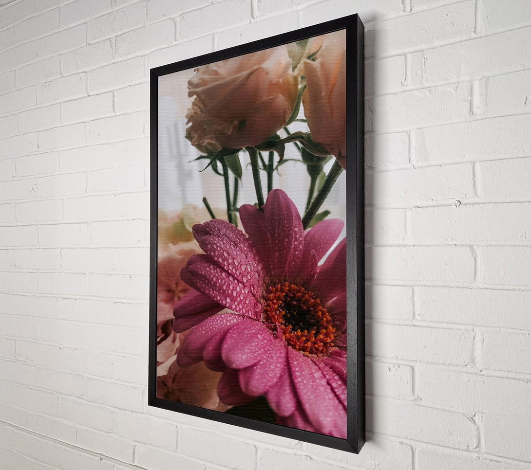  A Canvas Print of Pink Dew Drops Canvas Wall Art
