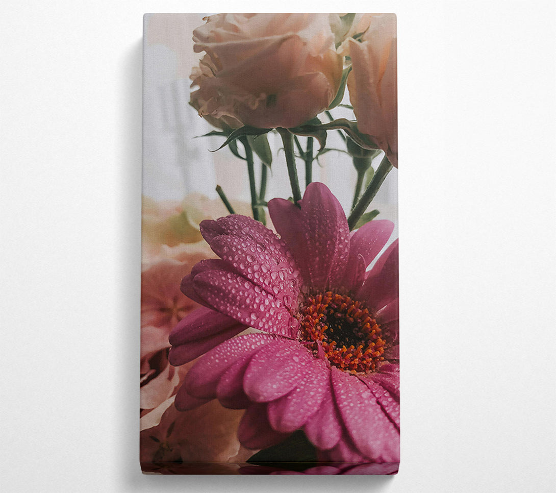  A Canvas Print of Pink Dew Drops Canvas Wall Art