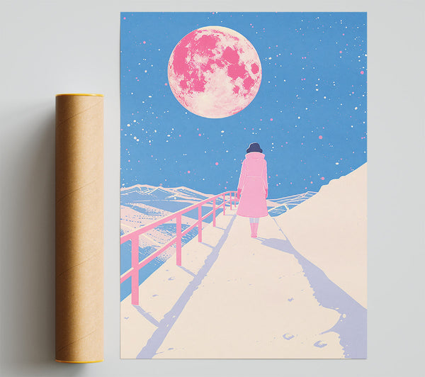Pink Moon'S Embrace Poster